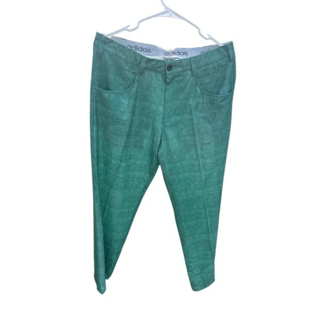 Adidas Golf Ultimate365 Heathered Green Performance Pants Mens 30x32 Flat Front - Picture 2 of 5